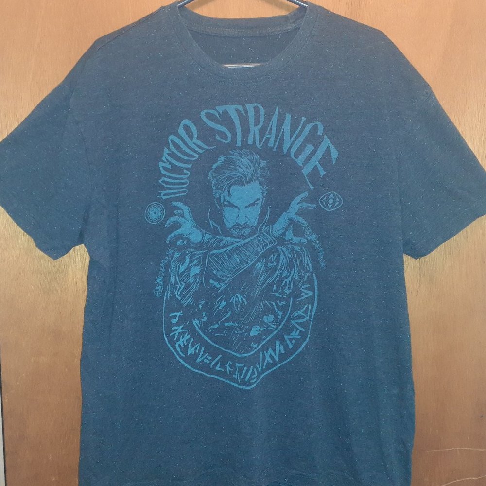 Mens Doctor Strange Movie Logo Tee Shirt Size XL Blue